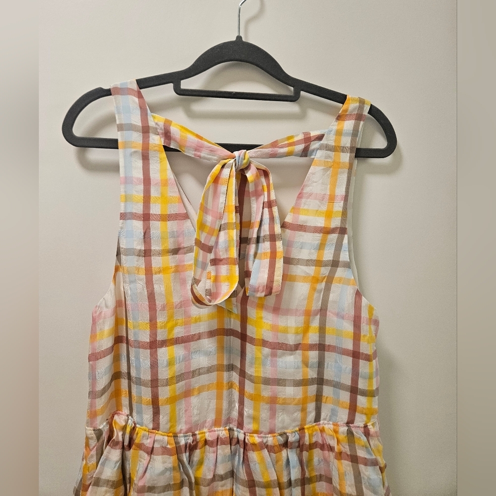 Cinq a Sept Astor Plaid Print Long Dress Size 6 - Picture 8 of 12